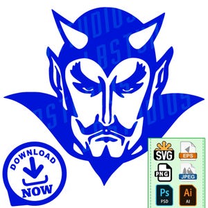Mascotte de l&#39;école du diable en téléchargement numérique 11 fichiers SVG, PNG, JPG pour la rentrée des classes, cadeau de fierté, lycée, autocollant pour voiture, sticker mural, sticker chambre à coucher