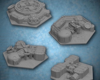 SciFi Planet Outpost Ice, Desert & Martian World Buildings | Futuristic TTRPG Scenery, Battlefield RPG Models, Science Fiction