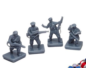 British Paratrooper Infantry | Airborne 15-20mm, 1/72nd World War 2 Gaming TTRPG Scenery, Hex Game Terrain, Battlefield RPG Gamer, Memoir 44