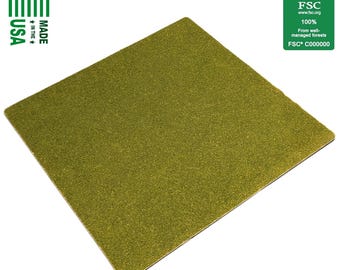 Large L 20cm x 20cm Grass Covered MDF Base 8" x 8", 3mm, 6mm,WTC Warhammer Scenery, Battlefield Terrain, DnD Dungeons Dragon, Craft Supplies