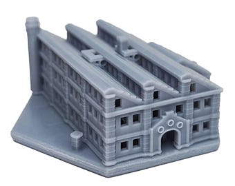 World War 2 Factories 6pcs | European Command & Colors 60mm Hex, 15mm, 1/72, Factory, World WW2 Gaming TTRPG Scenery, Hex Game Terrain