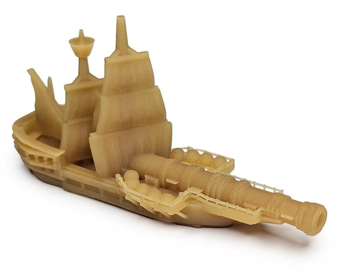 Featured listing image: PirateBorg Canon Galleon | 3D Printed Resin Ship Tokens Custom Board Game Pieces | D&D Age of Sail Merchants Marauders