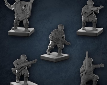 German Fallshirmjager Paratrooper Infantry REINFORCEMENTS 5pcs | Airborne, 15mm World War 2 TTRPG, Hex Terrain, Battlefield, Memoir44