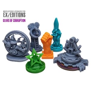 Scythe Expeditions: Gears of Corruption 30pcs Upgrade Set | Hero Workers, Tokens, Glory Star, Board Game Upgrades, 3D Printed Ready To Play