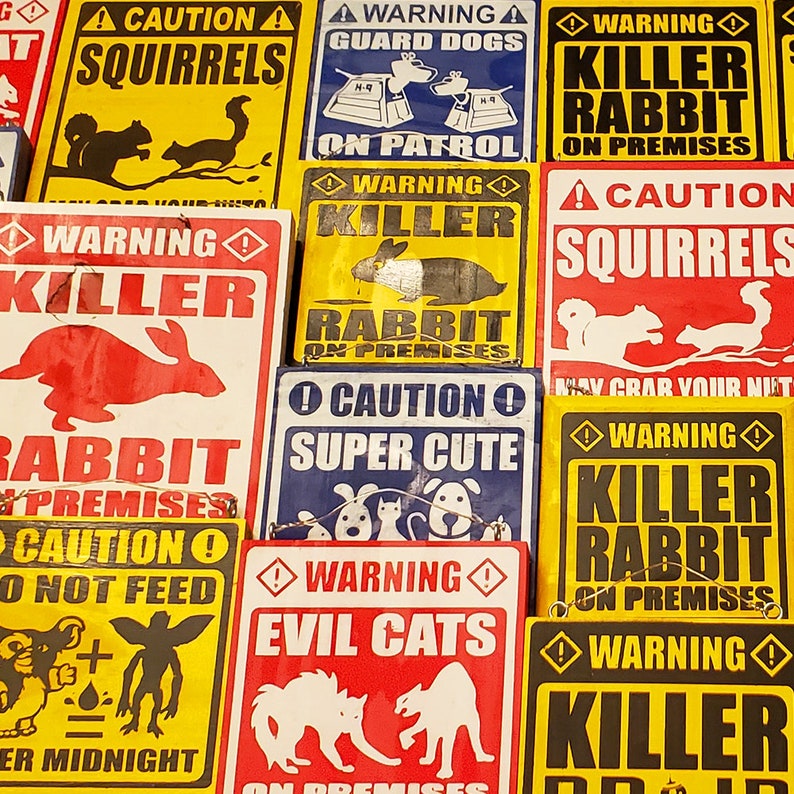 Killer Rabbit Garden Warning Monty Python Holy Grail Sign - Etsy