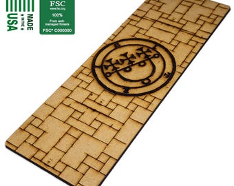 New Ruins Stone Tile & Demon Sigil 3" x 9" MDF Base | 76mm x 228mm 3mm, 6mm,WTC Warhammer, Scenery, Battlefield Terrain, DnD Dungeons Dragon