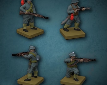 Chinese National Revolutionary Army Infantry CORE SET 4pcs | 15mm World War 2 TTRPG Miniatures