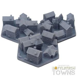 1.25/32mm Towns BattleTech, Urban Mini Hex TTRPG Scenery, Game Terrain, Battlefield RPG Gamer Models, DnD, World Map Markers image 8