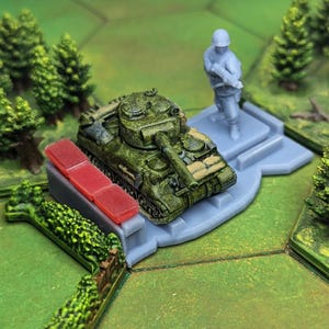 Supported Armor Movement Trays | Table Top World War 2 Gaming TTRPG Scenery, Hex Game Terrain, Battlefield RPG, 15mm, 20mm, 1/72nd