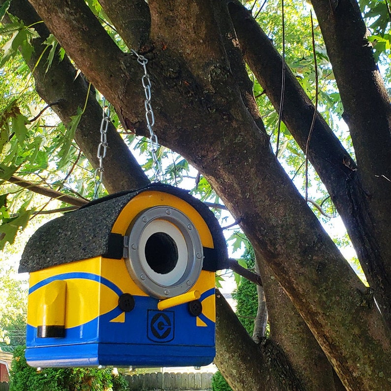 Marvin the Mini Minion Birdhouse.