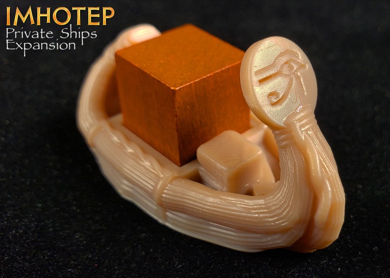 Private Ships Mini-Expansion: Imhotep Builder of Egypt Egyptian Reed Ship, Board Game Accessories, Boardgame Pieces, Meeple, KOSMOS Games image 5