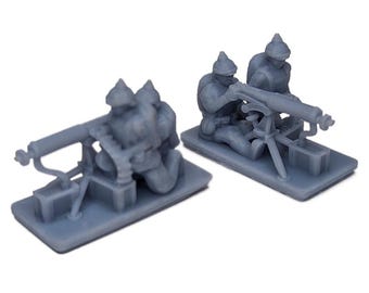 WW1 German Machine Gun Teams 4pcs | Great War, 15mm 1/72 Trench, World War Gaming, Memoir44, TTRPG Scenery, Hex Terrain, Battlefield Gamer