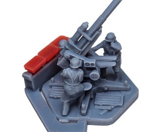 German WW2 Flak 88mm AA Anti-Aircraft Gun & 3 man crew | 15mm, 1/72, 107mm, WW2 Artillery, Hex Terrain, Battlefield, Memoir 44, Axis Allies