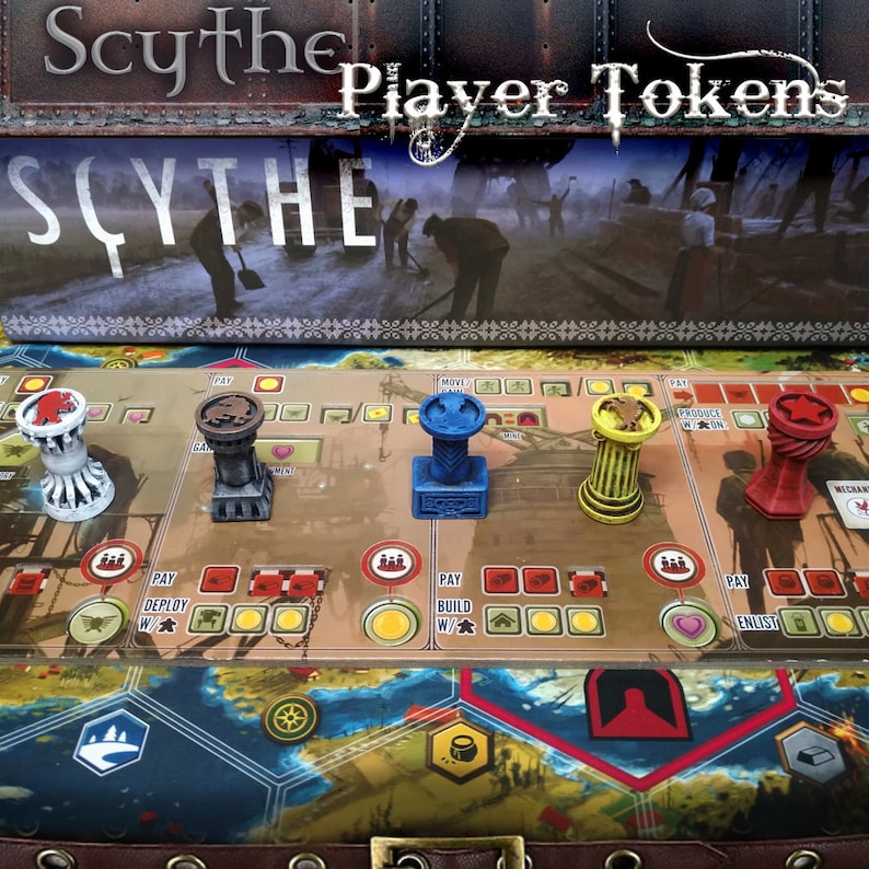 Scythe the 9 Factions Player Action Tokens Board Game 3D Etsy