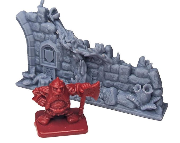 Featured listing image: HeroQuest Stone Walls Ruins Set of 4 | 28mm-32mm TTRPG Fantasy Dungeon Scenery