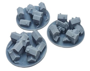 World War 2 European 35mm/45mm Towns Axis & Allies | Set of 3 World War 2 Gaming TTRPG Scenery, Hex Game Terrain, Battlefield RPG Models