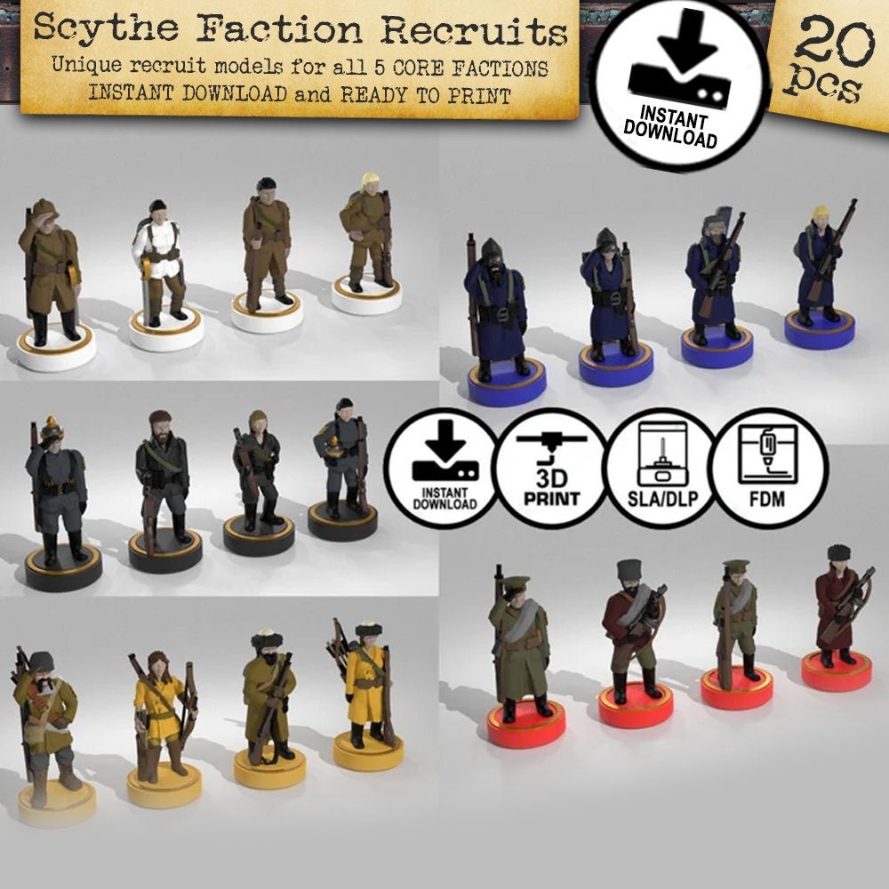 Scythe CORE Factions 20Stk STL Digital Download Brettspiel - Etsy.de