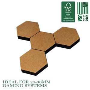 4-Tile Multi-Hex 1.25&quot; Tri Junction MDF Bases | 30mm, 3mm, 6mm, TTRPG Scenery, Battlefield RPG, Campaign Map, Base, Basing, Terrain, Bulk