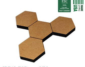 4-Tile Multi-Hex 1.25" Tri Junction MDF Bases | 30mm, 3mm, 6mm, TTRPG Scenery, Battlefield RPG, Campaign Map, Base, Basing, Terrain, Bulk
