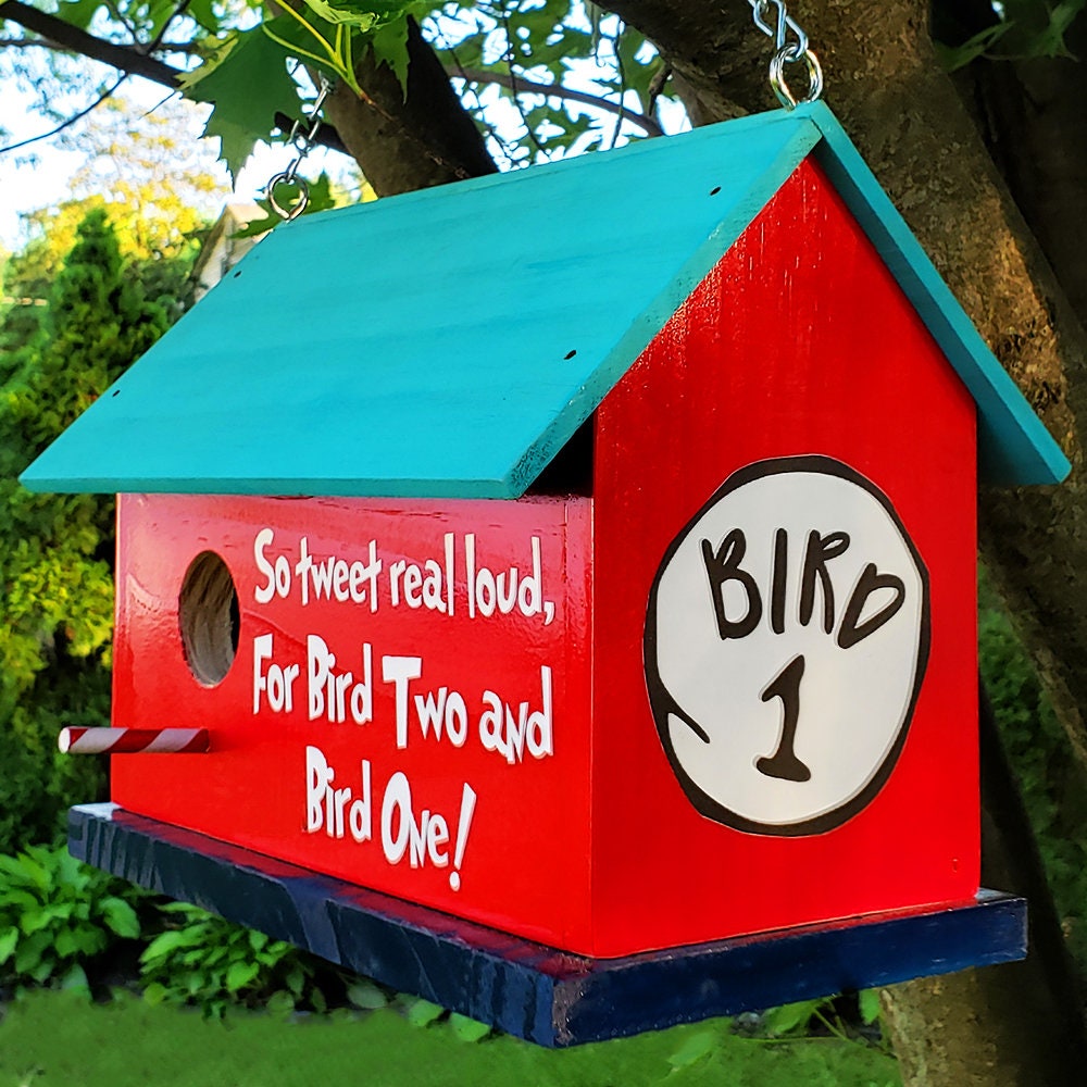 Bird 1 & Bird 2 Dr Seuss Double Birdhouse