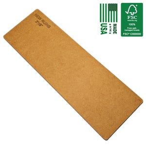 Könnte beinhalten: Ein rechteckiger, hellbrauner Holzgegenstand mit abgerundeten Ecken. Der Text "NEW RUINS 3"x9"" ist oben links aufgedruckt. Hergestellt in den USA und FSC-zertifiziert.