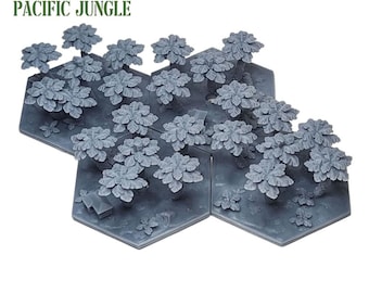 World War 2 Jungle Hex Terrain | 1/72, 60mm, 53mm, Gaming TTRPG Scenery, Battlefield RPG Gamer Models