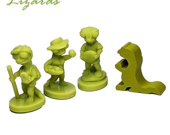 Lizards 6pcs | Everdell Spirecrest Expansion Unofficial Upgrade | Foxes, Moles, Owls, Lizard, 3D Printed Board Game Woodland Creatures
