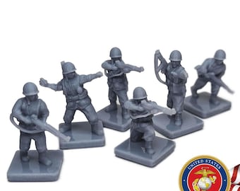 WW2 US Pacific Marines | 15mm Infantry, 1/72nd World War 2 Gaming TTRPG Scenery, Terrain, Battlefield RPG Gamer, Memoir 44, Command Colors