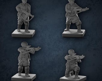 German Fallshirmjager Paratrooper Infantry CORE SET 4pcs | 15mm World War 2 Airborne TTRPG Miniatures