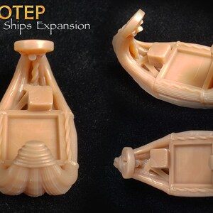 Private Ships Mini-Expansion: Imhotep Builder of Egypt Egyptian Reed Ship, Board Game Accessories, Boardgame Pieces, Meeple, KOSMOS Games image 3