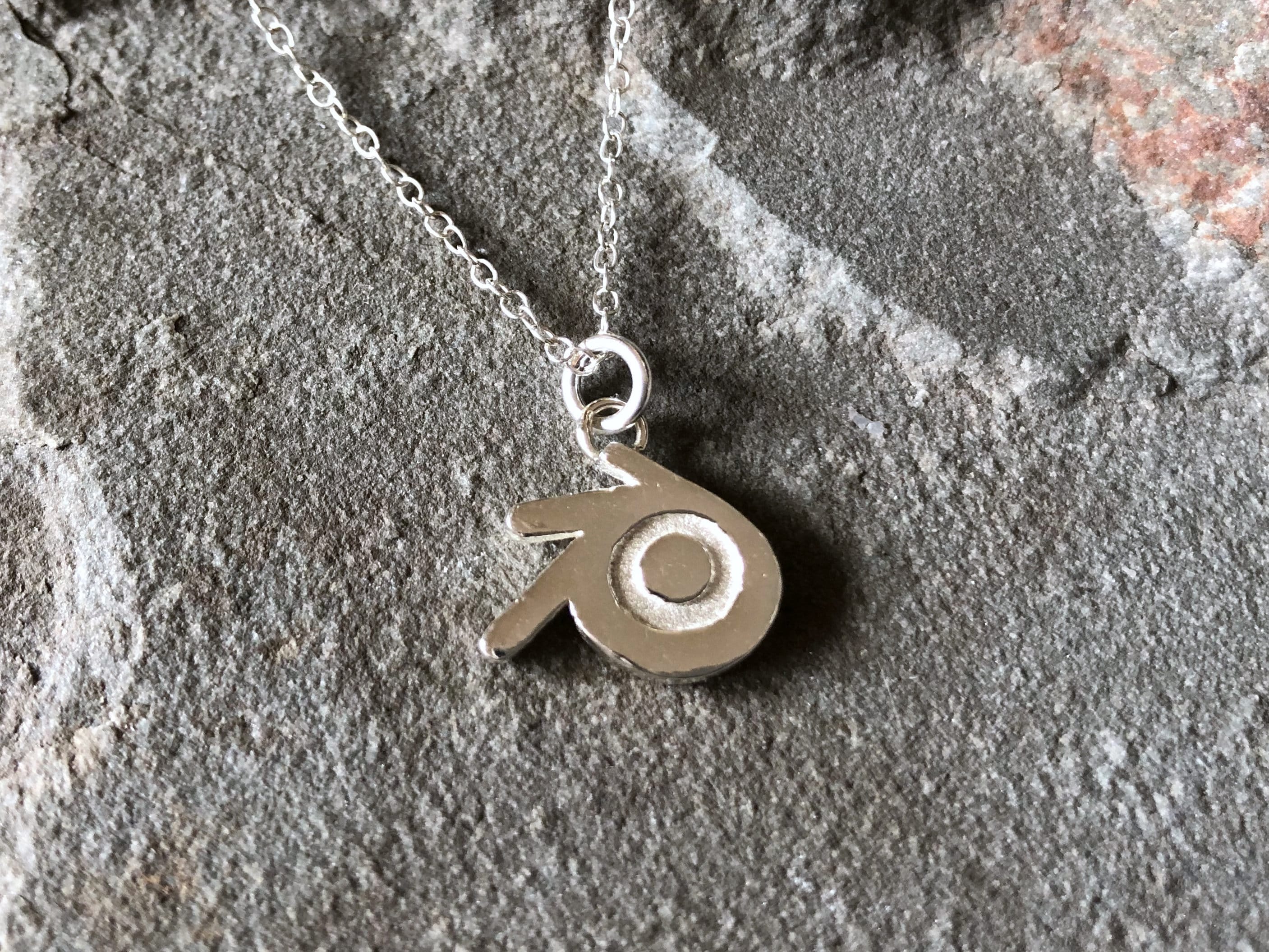 Blender 3D Sterling Silver Large Necklace