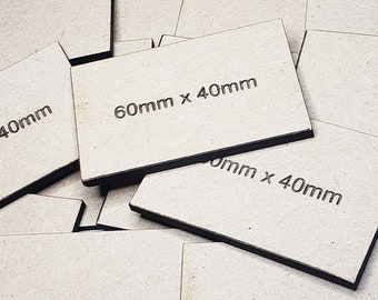 MDF 60mm x 40mm Bases | Rectangle, TTRPG Scenery, Battlefield RPG, Basing, Terrain,