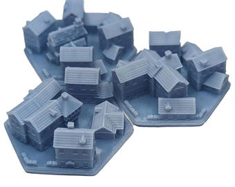 1.25" Towns Hex Gaming | 30mm Urban Mini Hex TTRPG Scenery, Game Terrain, Battlefield RPG Gamer Models, DnD, World Map Markers, BattleTech,