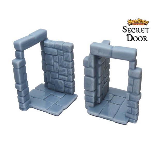 25mm Secret Doors HeroQuest Compatible HD Dungeon Terrain Miniature | Dungeons n Dragons Campaign Scenery, Boardgame