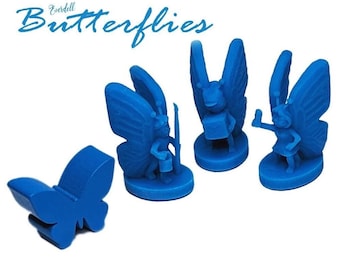 Butterflies 6pcs | Everdell Mistwood Expansion Unofficial Upgrade | Butterfly, Pigs, Stoats, Spiders, 3D Printed Woodland creatures