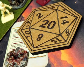 d20 Drink Coasters 4" | Dice, D&D, Dungeons Dragons, Board Game Night, Boardgame Table, Gaming Decor, Magic, Wooden Coaster Christmas Gift
