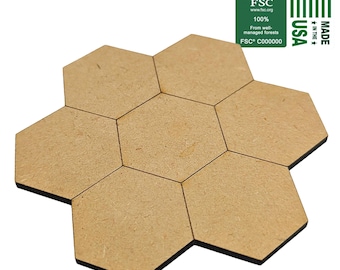 7-Tile Multi-Hex 1.25" Star MDF Bases | 30mm, 3mm, 6mm, TTRPG Scenery, Battlefield RPG, Campaign Map, Base, Basing, Terrain, Bulk Sets