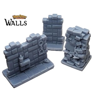 HeroQuest Blocked Walls 25mm Compatible HD Dungeon Terrain Miniature | Dungeons & Dragons Campaign Scenery, Boardgame upgraded meeples