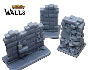 HeroQuest Blocked Walls 25mm Compatible HD Dungeon Terrain Miniature | Dungeons & Dragons Campaign Scenery, Boardgame upgraded meeples