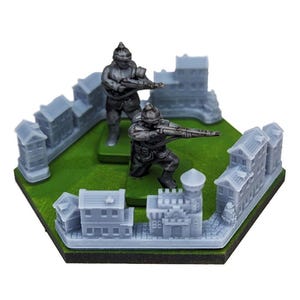 Ciudades europeas parciales hexagonales de 60 mm (5 piezas / 1/72, 15 mm), Command & Colors, escenografía de la Segunda Guerra Mundial, terreno hexagonal para juegos, modelo de Battlefield RPG