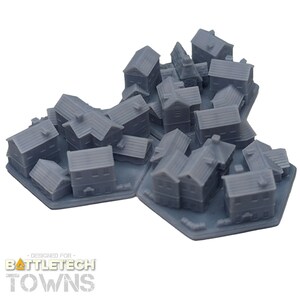 1.25/32mm Towns BattleTech, Urban Mini Hex TTRPG Scenery, Game Terrain, Battlefield RPG Gamer Models, DnD, World Map Markers image 6