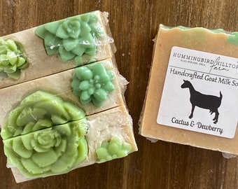 Cactus Flower Goat Milk Bar Soap  - Cactus Gift- Succulent Gift - Nutural Body Care - Skin Care Product - Floral Bar Soap