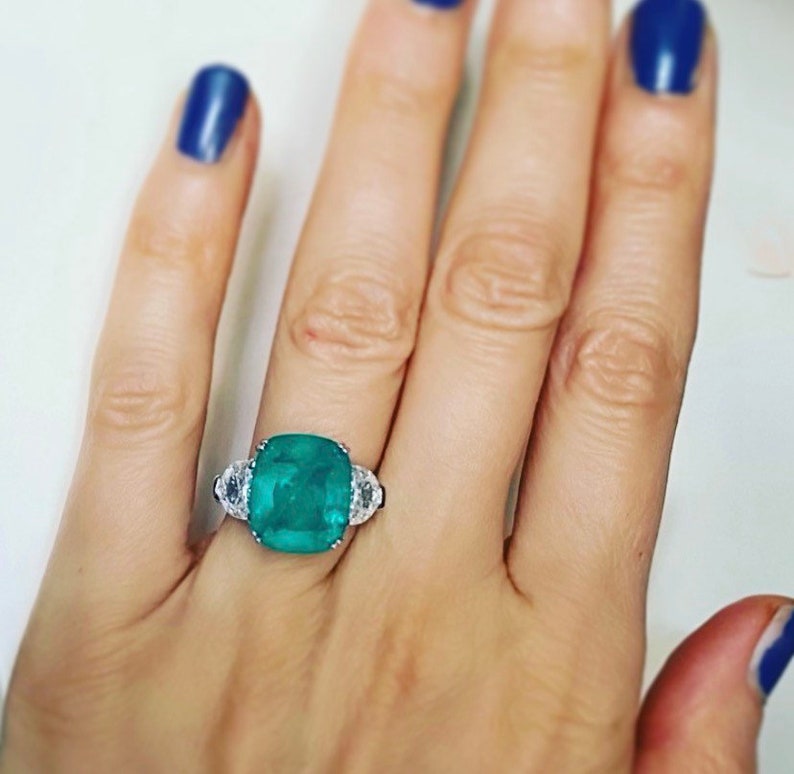 BACK IN STOCK Best Seller Unique Simulated Paraiba Tourmaline Ring, Engagement Ring, Statement Ring image 4