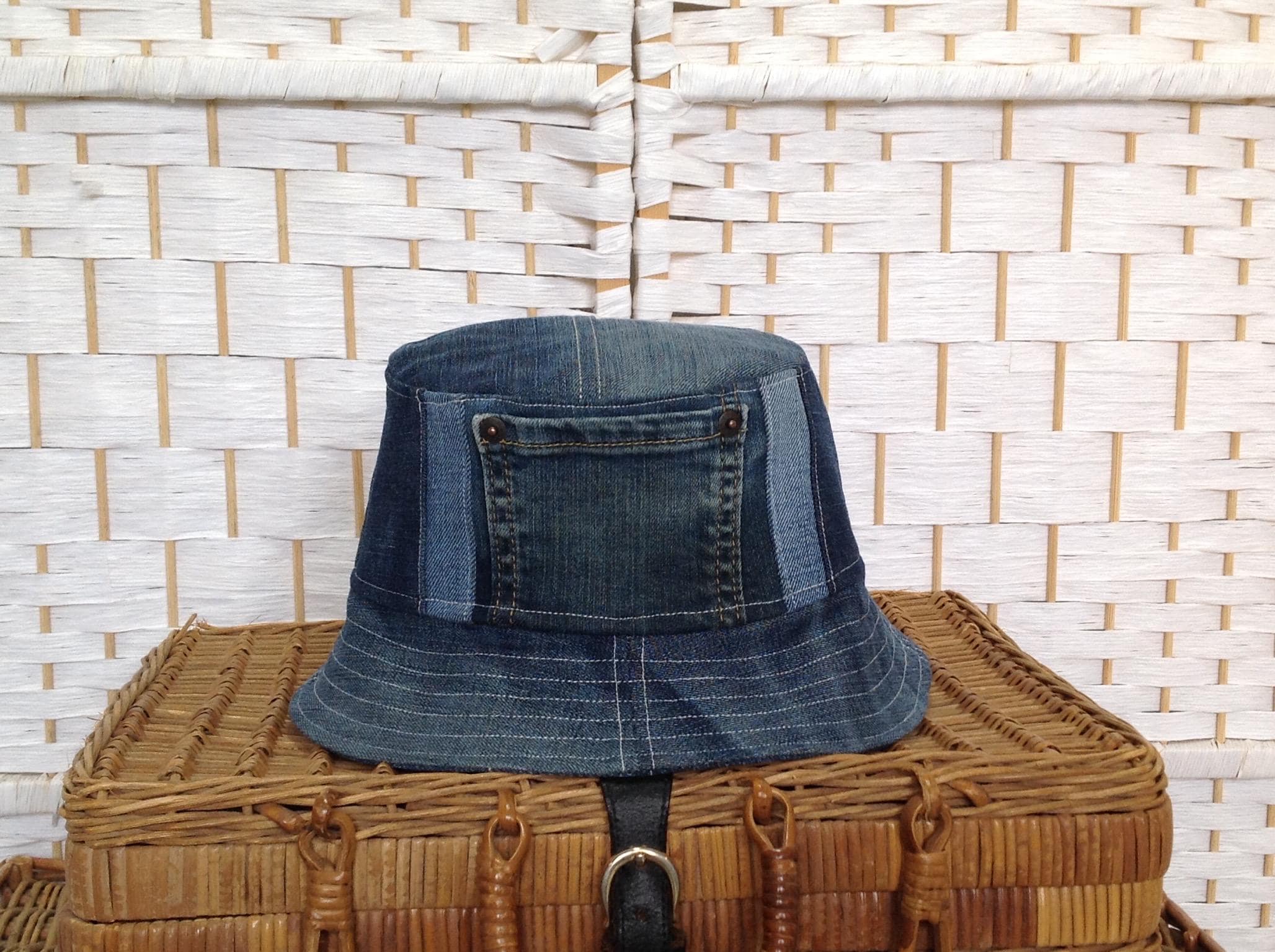 Patchwork Denim Hat - Etsy