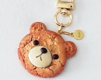Bear Cookie Keychain | Handmade Resin Kawaii Bag Charm