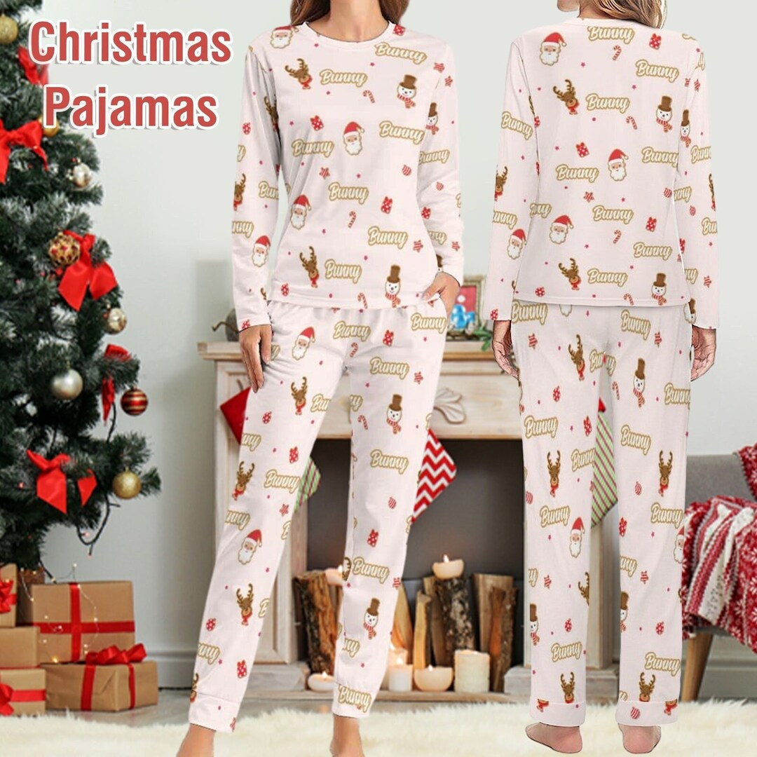 Christmas Eve Pajama Party Exclusive Name Print Custom Long Etsy