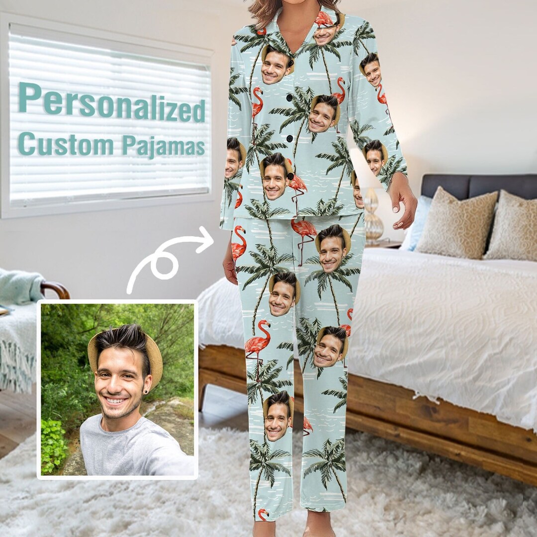 Hawaiian Flamingo Print Women's Pajamas for Girlfriend Etsy