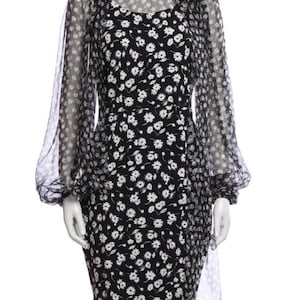 vintage Dolce&Gabbana floral black white dress
