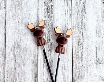 Needle Stoppers, Stitch Stoppers, Point Protectors, Summer, Moose, Knitting Notion, Knitting Accessory, Needle Huggers, Silicone, Canadian