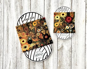 Yarn Cozy, Garden Paradise, Flowers, Klimt, Yarn Hug, Yarn Cake Holder, Skein Coat, Yarn Management, Yarn Organizer, Cake Cozy, Accessory